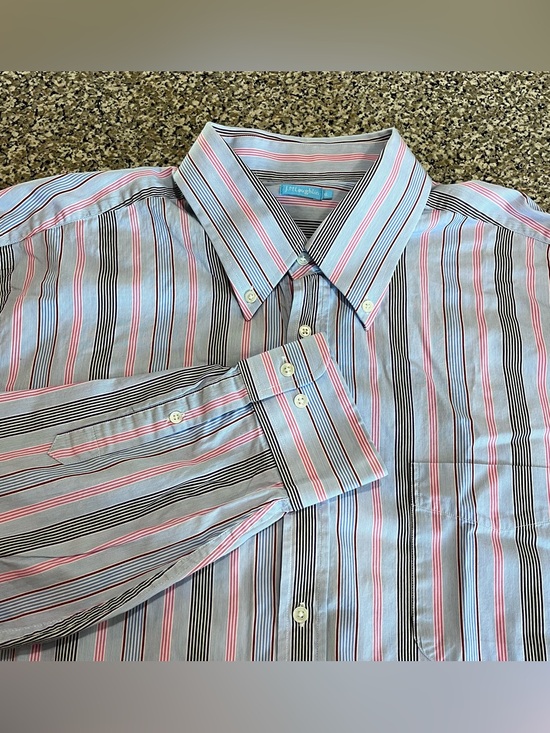 J Mclaughlin Other - J McLaughlin Blue Stripe Button Down Shirt Mens XL